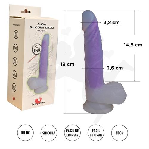 Dildo de Silicona Luminoso 19 cm – Brilla en la Oscuridad